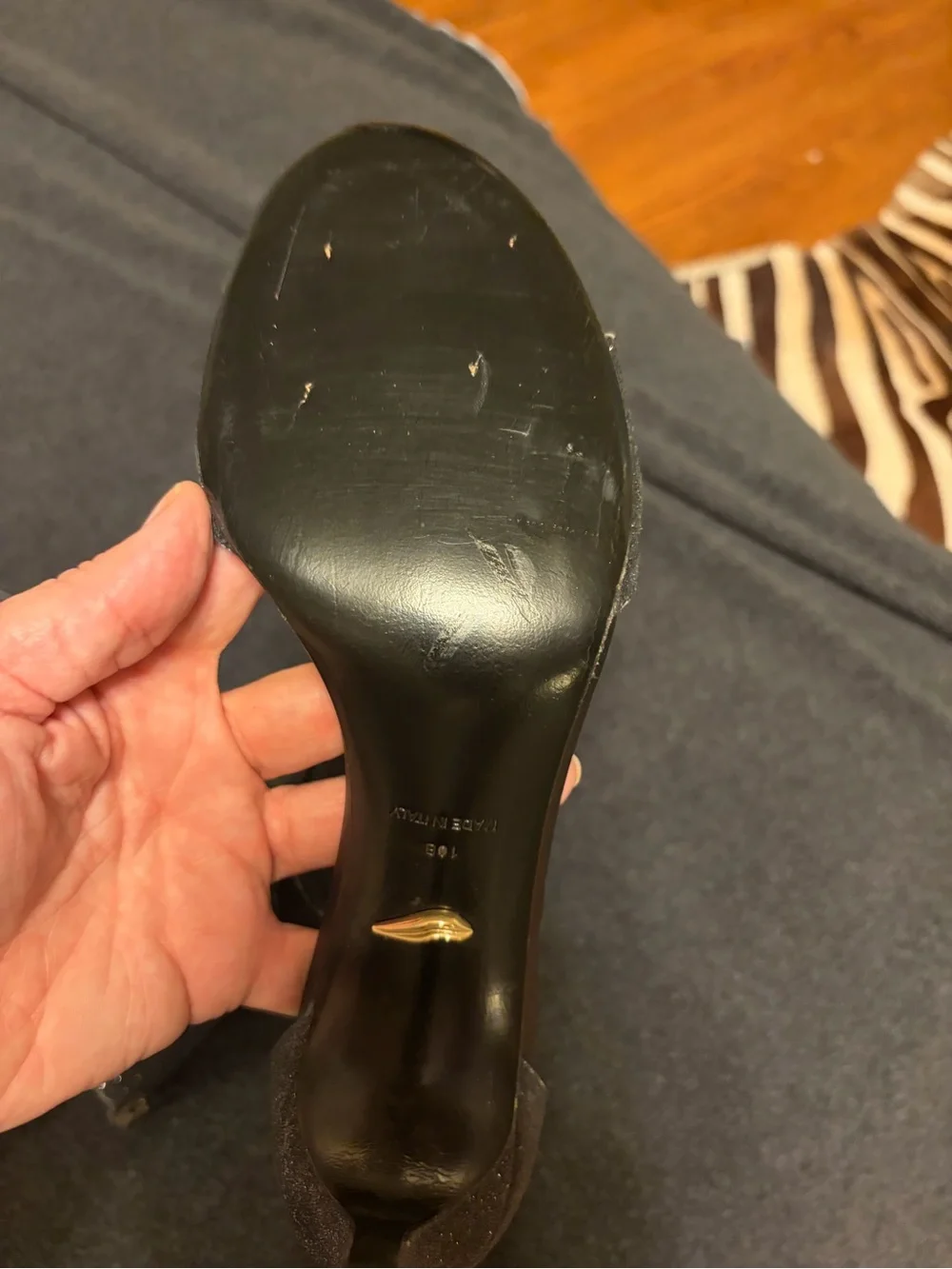 Diane Von Furstenberg Kinder Black Sparkle Open-Toe Heeled Sandals